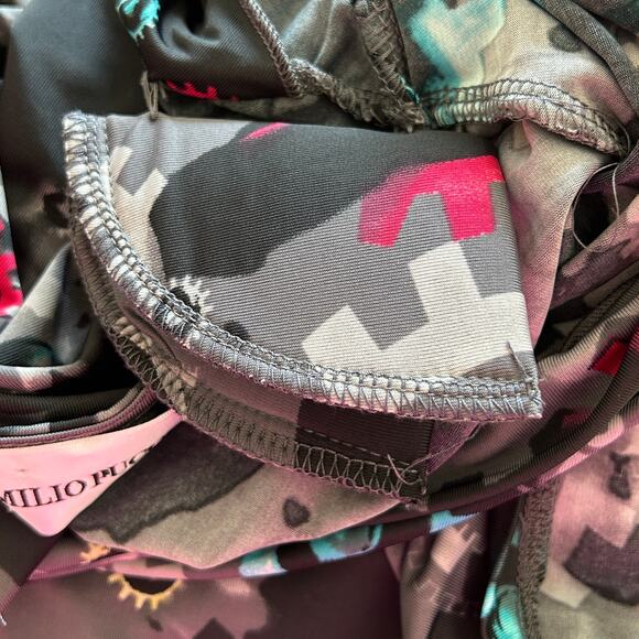 Emilio Pucci Steampunk Gears Print Dress Gray Turquoise Pink IT 42 / US 8 - Picture 5 of 9